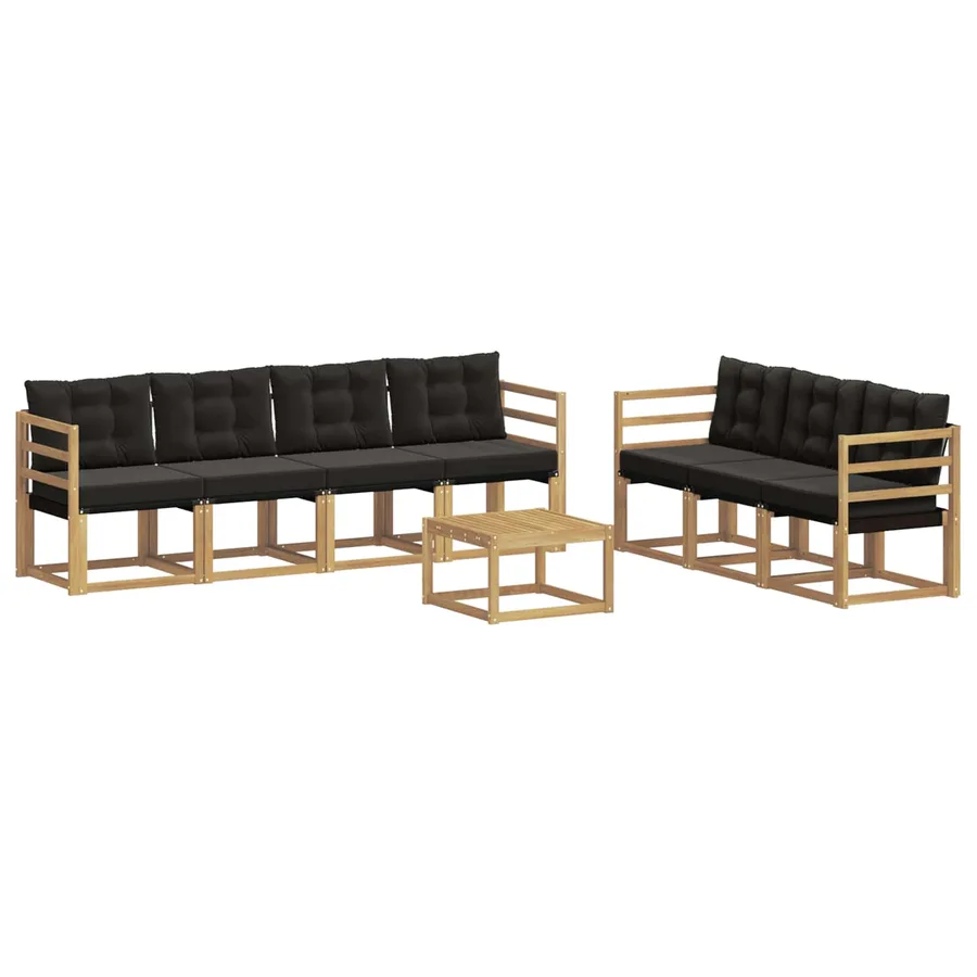 Ensemble de canapés d'extérieur 8 pcs Blanc et noir - 2