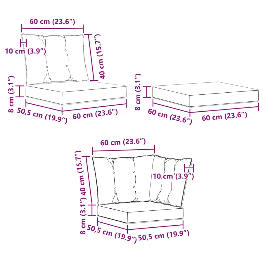 Ensemble de canapés d'extérieur 7 pcs Blanc et Beige - 13