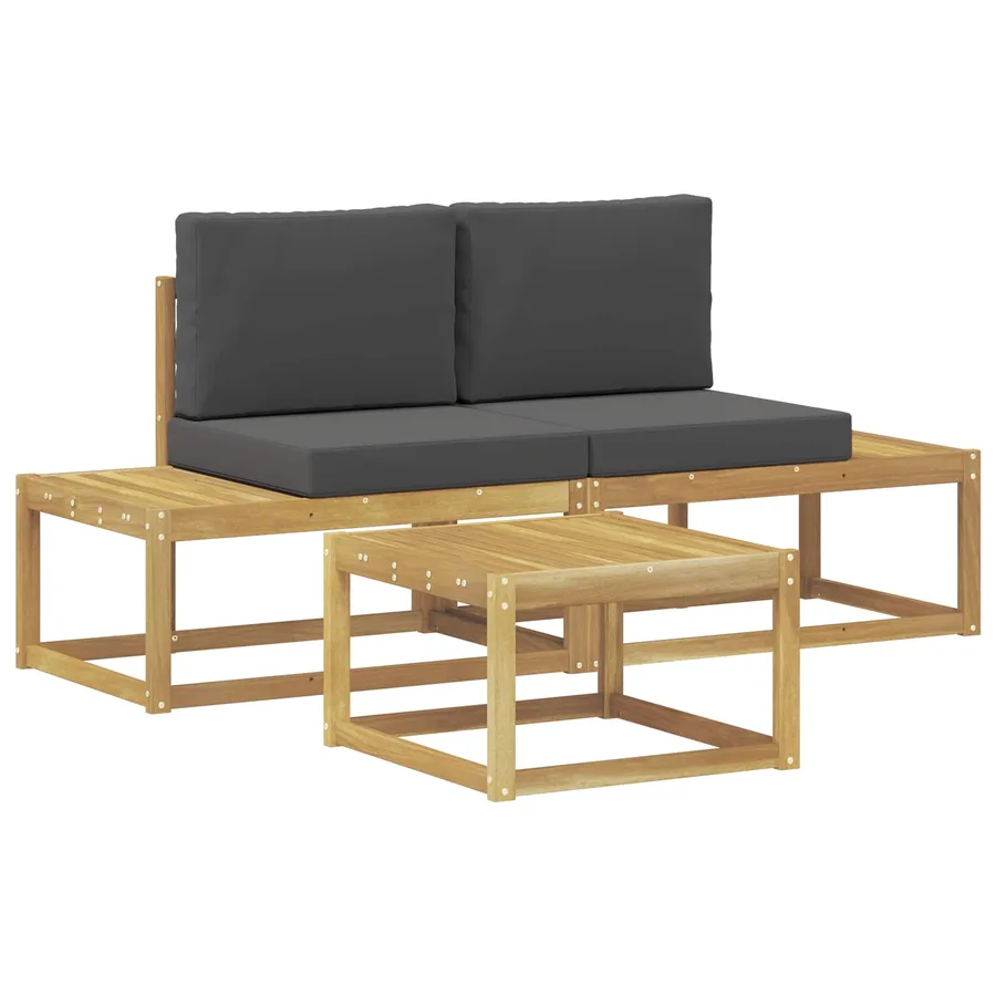 Ensemble de canapés d'extérieur 3 pcs Blanc et anthracite - 2