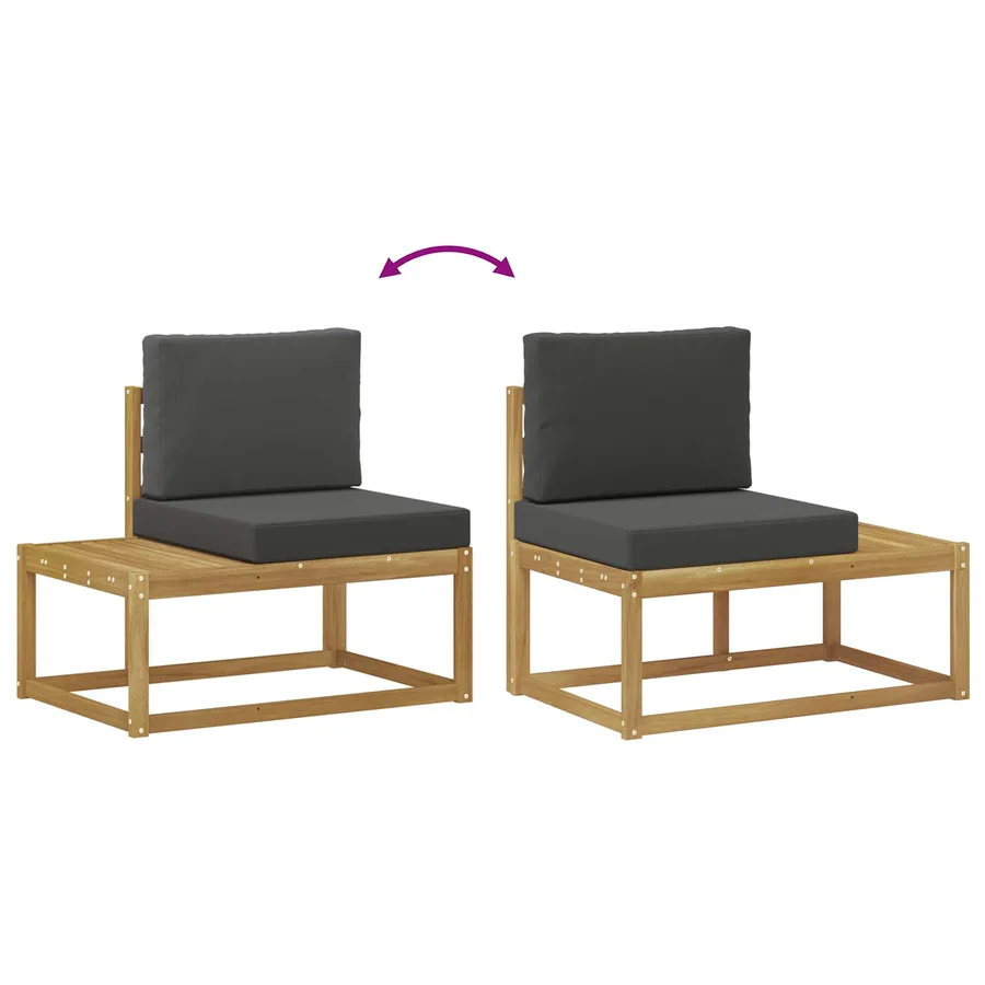 Ensemble de canapés d'extérieur 3 pcs Blanc et anthracite - 7