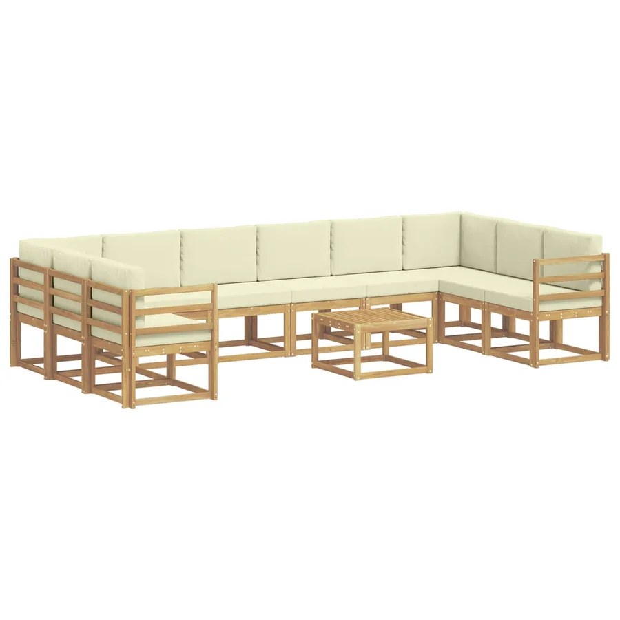 Ensemble de canapés d'extérieur 11 pcs Blanc et crème - 2