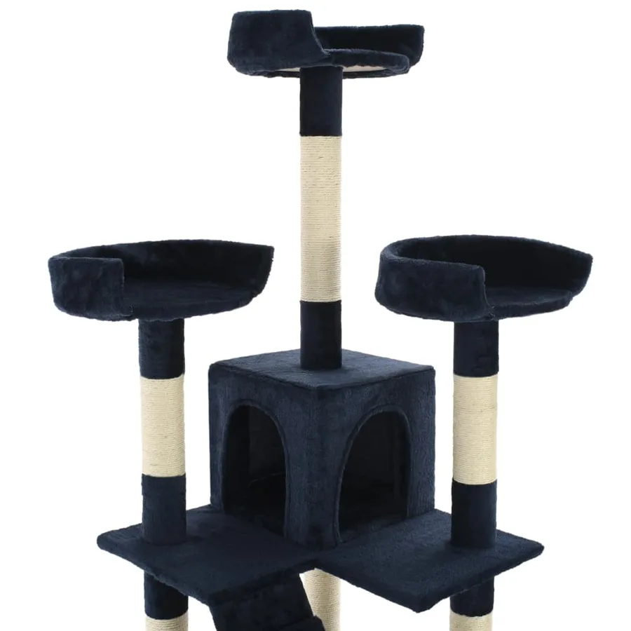 Arbre à chat avec griffoirs en sisal 170 cm Bleu - 5