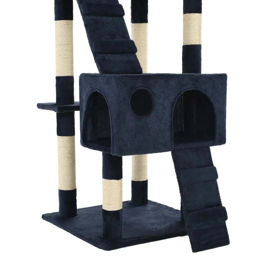 Arbre à chat avec griffoirs en sisal 170 cm Bleu - 6