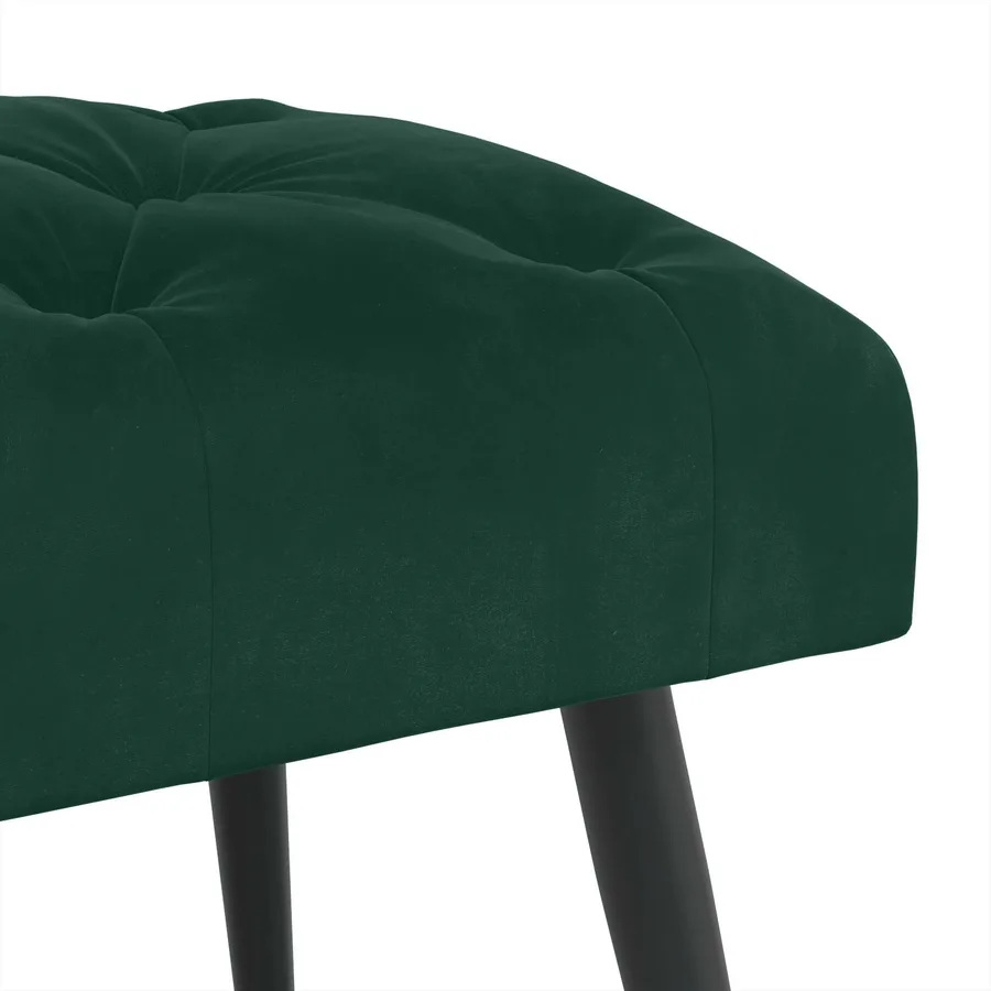 Banc avec capitonnage bouton Vert foncé 80 x 40 x 46 cm Velours - 6