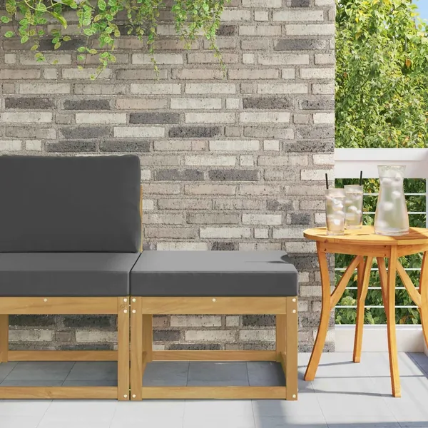 Hocker d'extérieur Bois d'Acacia Massif Blanc