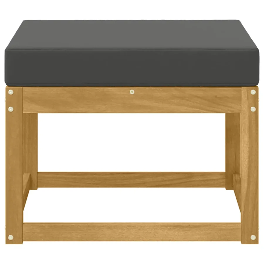 Hocker d'extérieur Bois d'Acacia Massif Blanc - 3