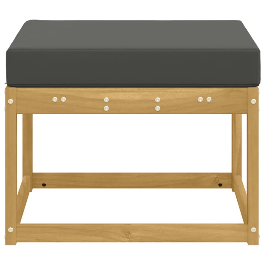 Hocker d'extérieur Bois d'Acacia Massif Blanc - 4