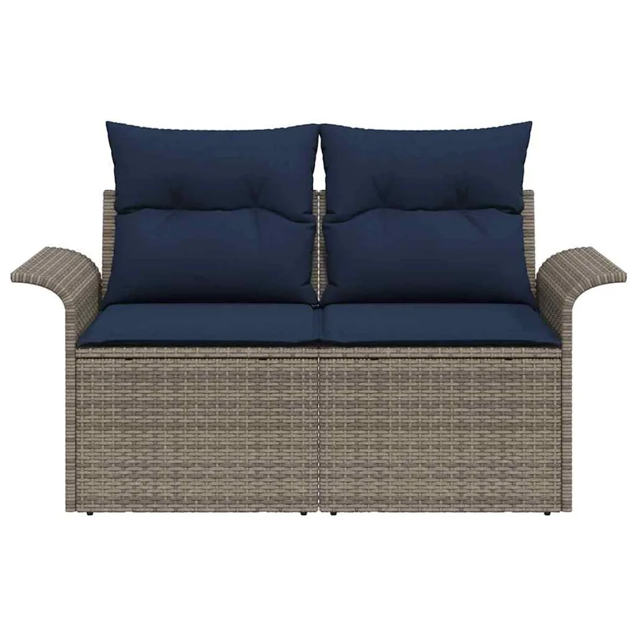 Canapé de jardin avec coussin 141 x 62 x 69 cm polyrotin - 5