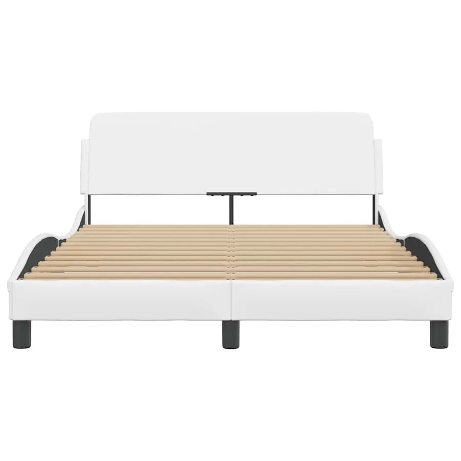 Cadre de lit Dover blanc 137x190 cm similicuir - 4