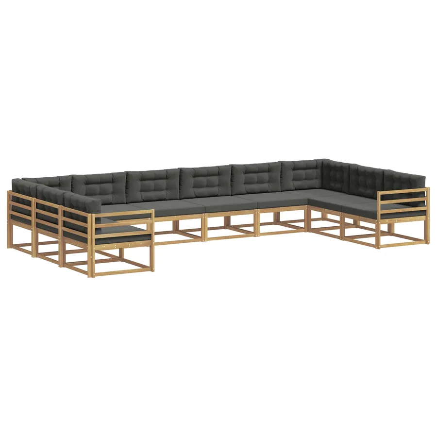 Ensemble de canapés d'extérieur 10 pcs Blanc et anthracite - 2