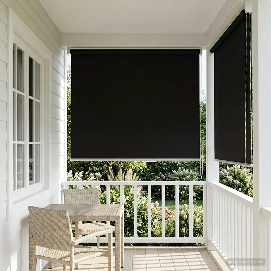 Store roulant extérieur protection UV Noir 65 x 140 cm (L x H)