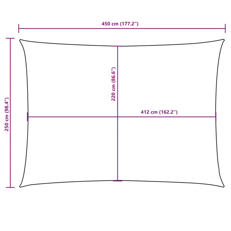 Voile de parasol tissu oxford rectangulaire 2,5x4,5 m taupe - 10