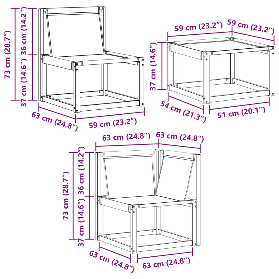 Ensemble de canapés d'extérieur 7 pcs Blanc et gris clair - 12
