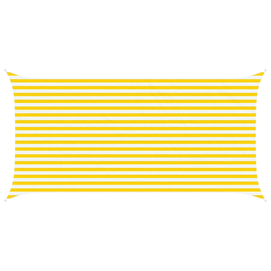Voile d'ombre Jaune et blanc 5 x 2,5 m 100 % polyester Oxford - 2