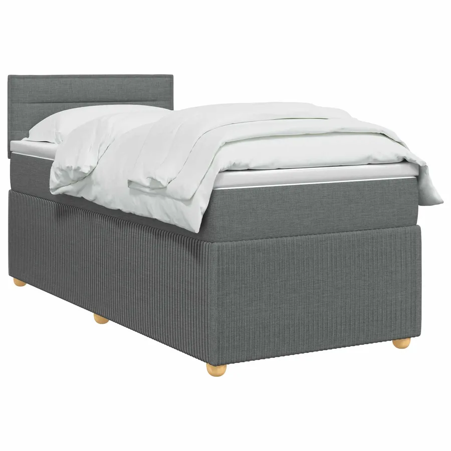 Lit boxspring avec matelas Gris foncé 90 x 200 cm Tissu - 2