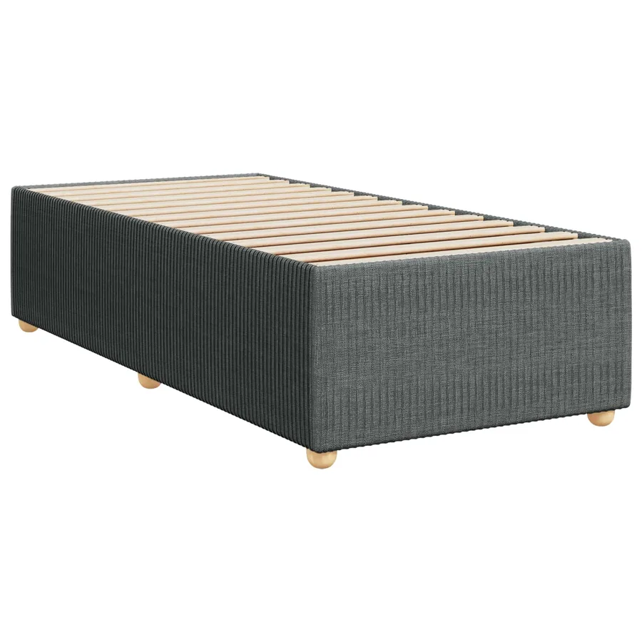 Lit boxspring avec matelas Gris foncé 90 x 200 cm Tissu - 4