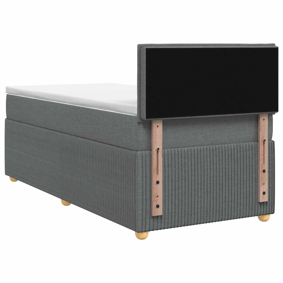 Lit boxspring avec matelas Gris foncé 90 x 200 cm Tissu - 7