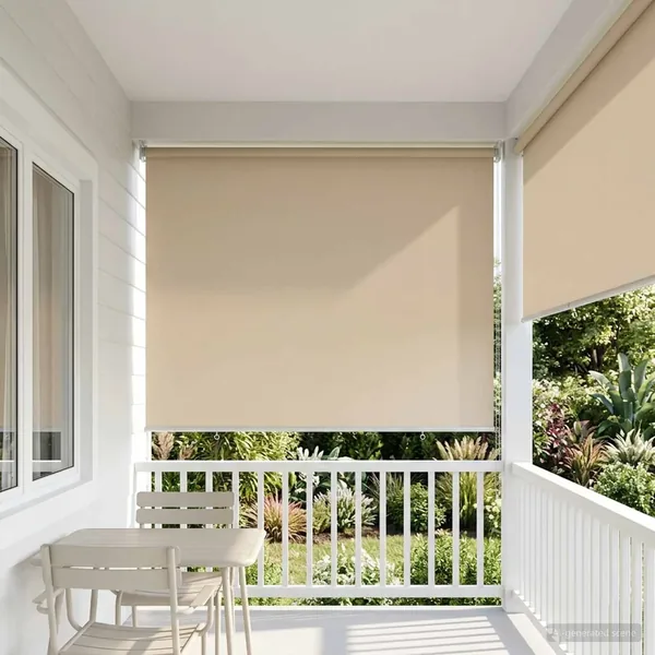 Store roulant extérieur protection UV Beige Polyester