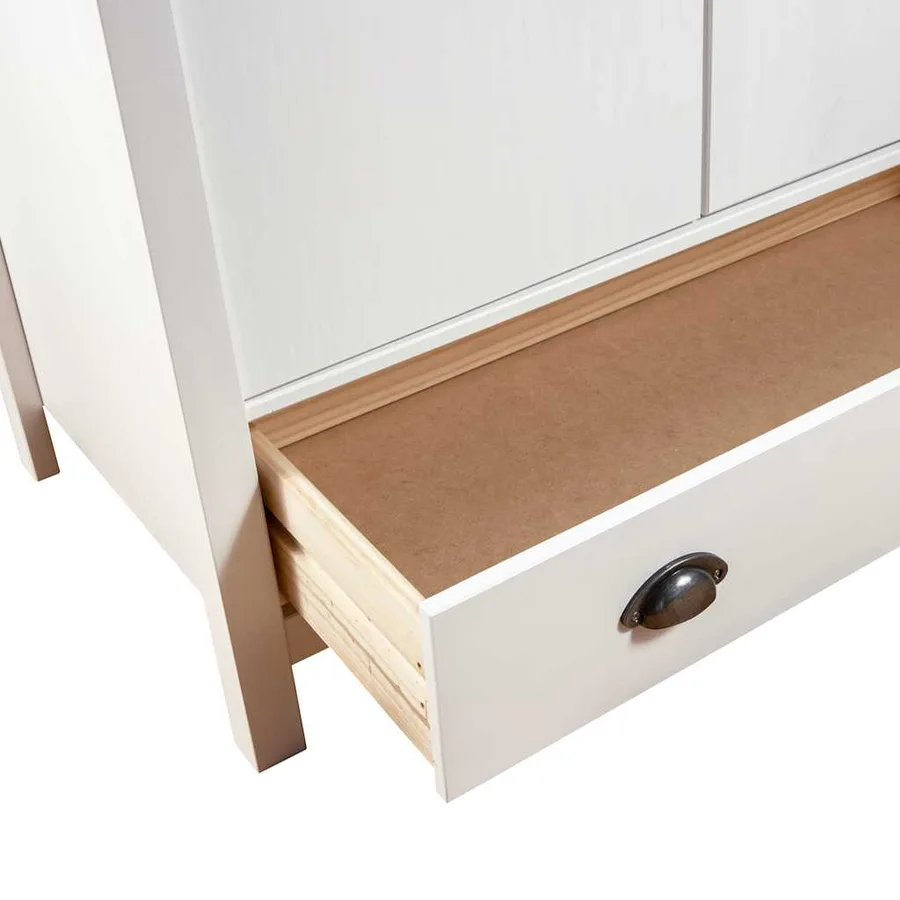 Garde-robe à 3 portes Hill Blanc 127x50x170 cm Bois pin solide - 7
