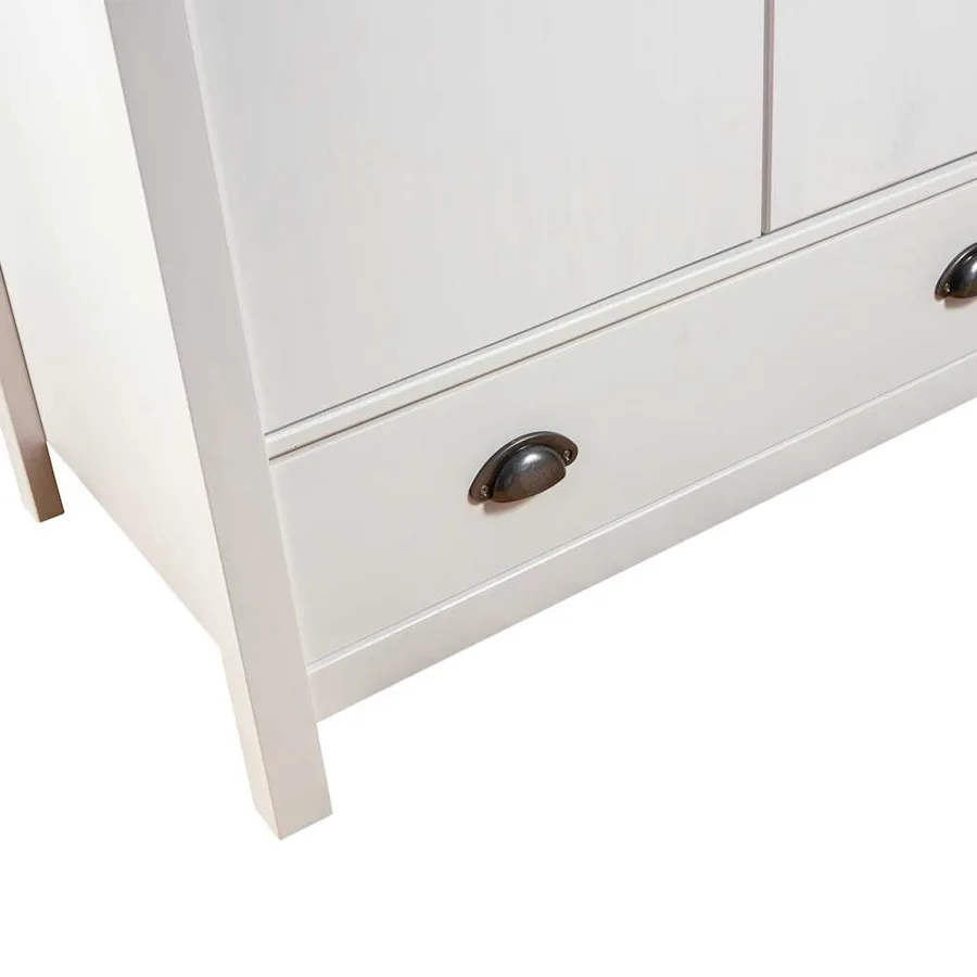 Garde-robe à 3 portes Hill Blanc 127x50x170 cm Bois pin solide - 8