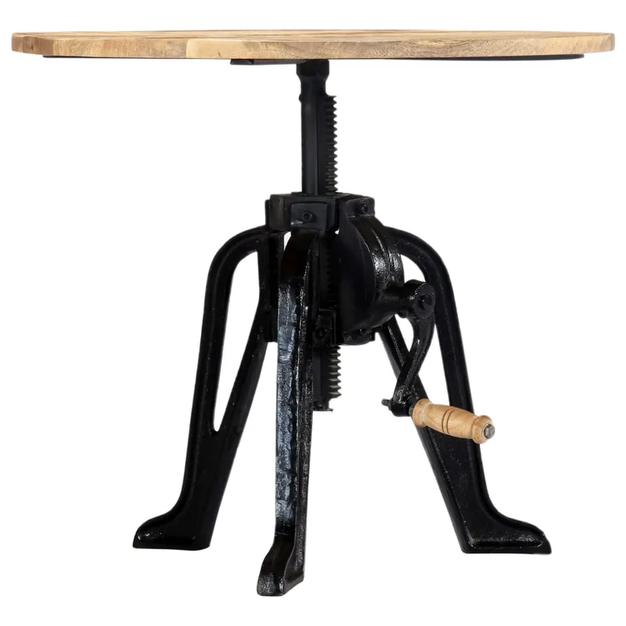Table d'appoint 60x(46-63) cm Bois de manguier massif et fonte - 3