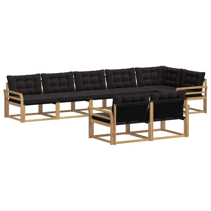 Ensemble de canapés d'extérieur 8 pcs Blanc et noir - 2