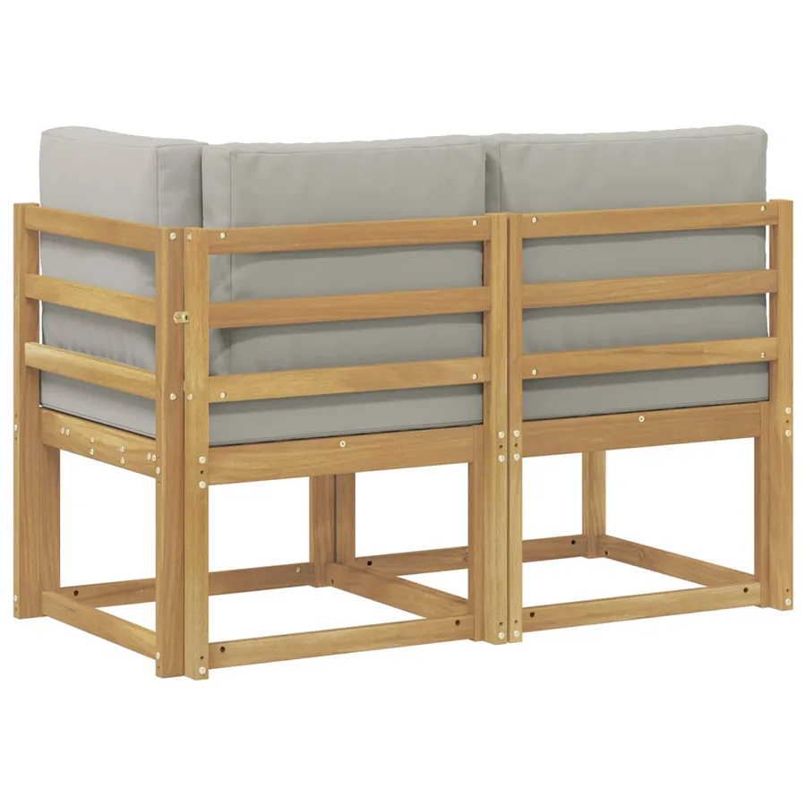 Canapé d’extérieur milieu et coin avec coussin 2 Pièce Blanc - 5