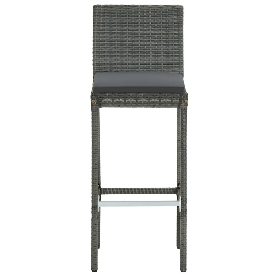 Ensemble de bar de jardin avec coussins 5 pcs Gris - 10