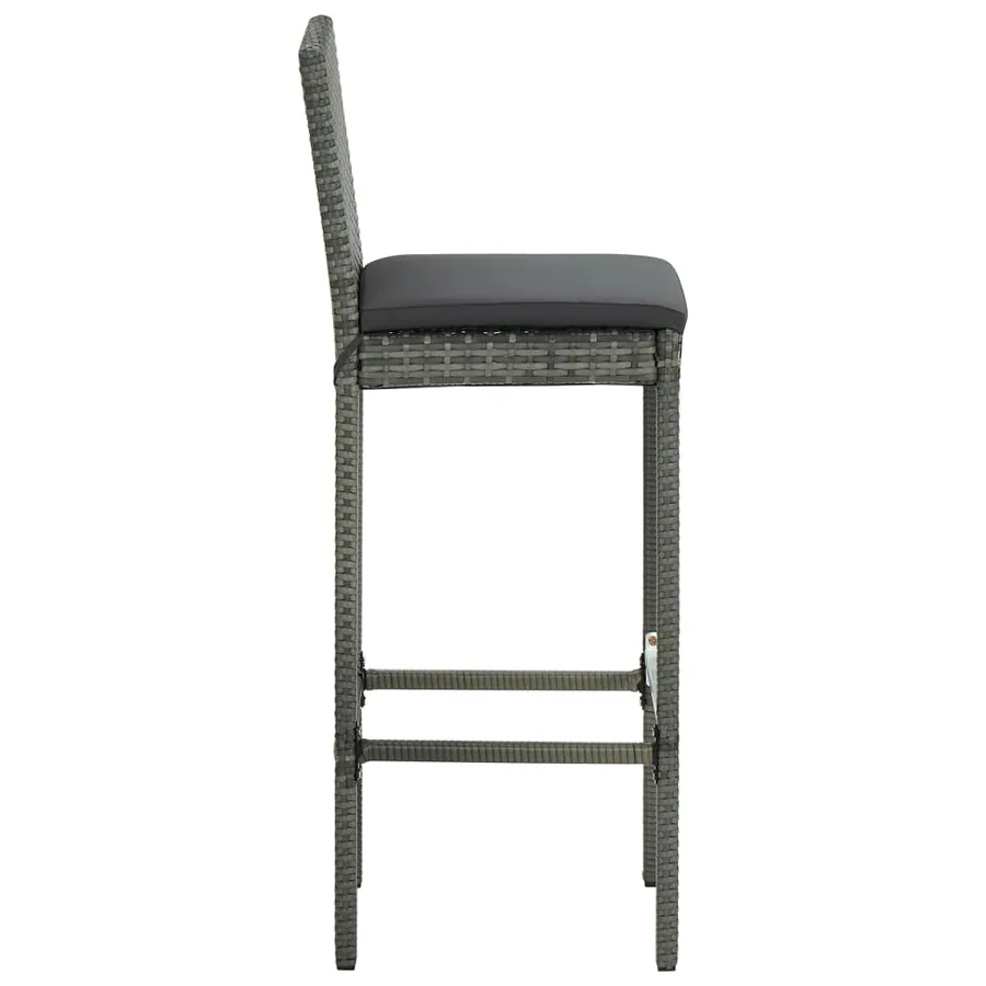 Ensemble de bar de jardin avec coussins 5 pcs Gris - 13