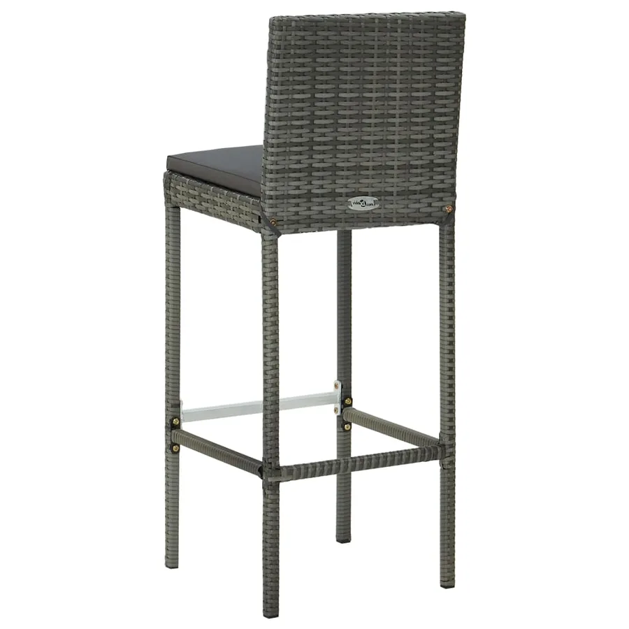 Ensemble de bar de jardin avec coussins 5 pcs Gris - 14