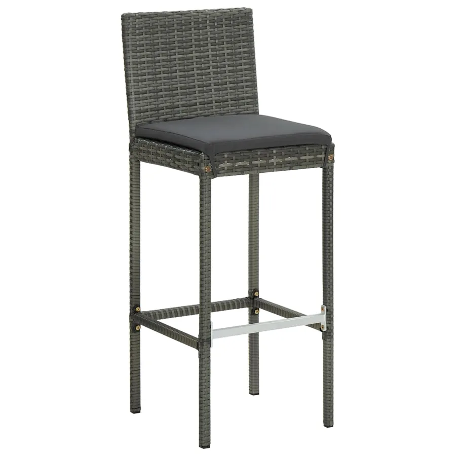 Ensemble de bar de jardin avec coussins 5 pcs Gris - 9