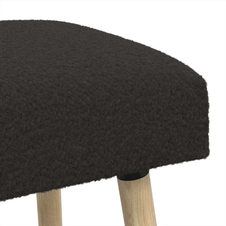 banc Uni Noir 60 x 40 x 45 cm Bouclé - 6