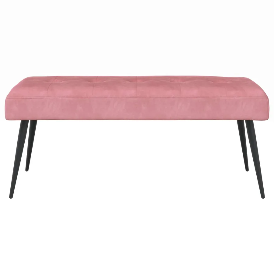 Banc avec capitonnage bouton Rose 80 x 40 x 46 cm Velours - 5