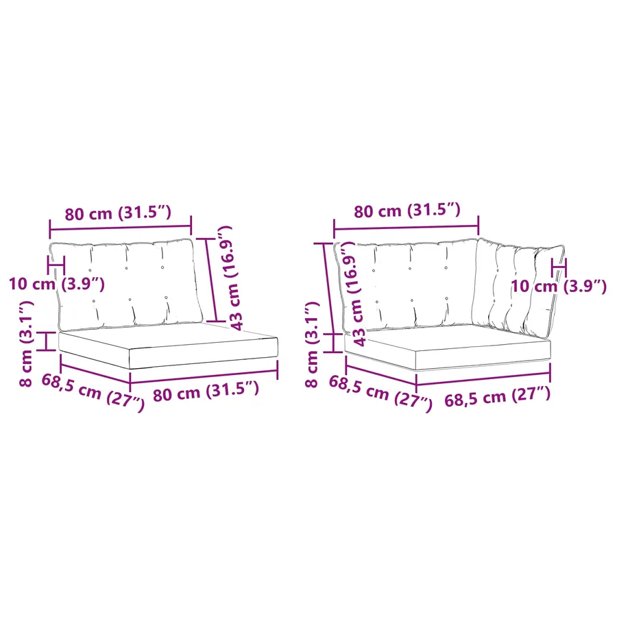 Ensemble de canapés d'extérieur 9 pcs Blanc et Beige - 11