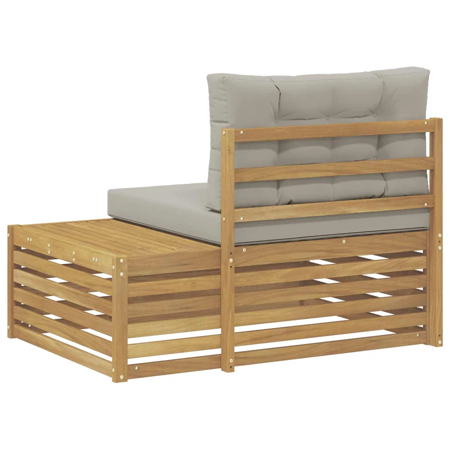 Canapé d'extérieur en bout avec coussin Blanc 115 x 83 x 73 cm - 5