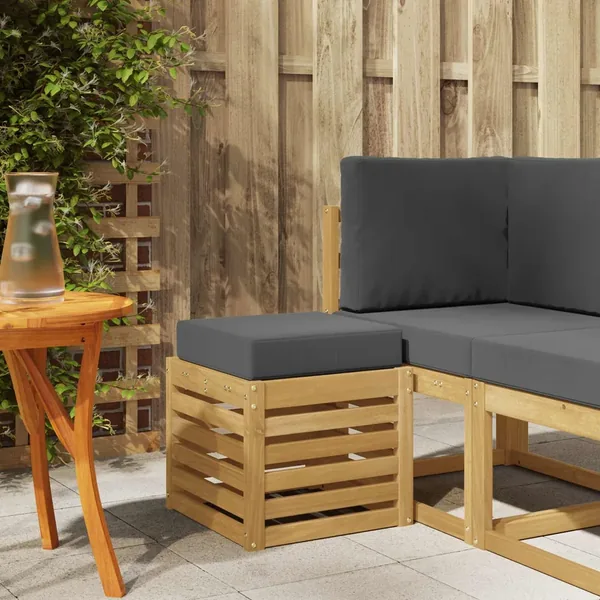 Banc de Jardin Blanc 43 x 43 x 45 cm Bois d'Acacia Massif