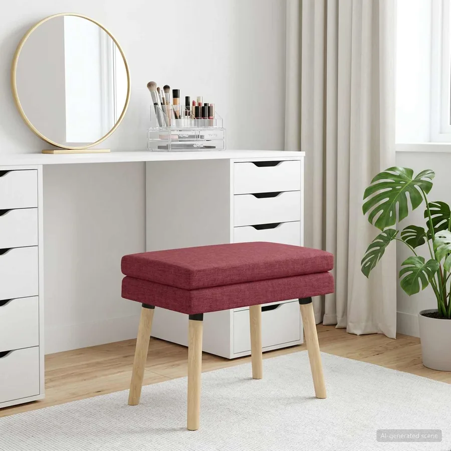Banc à double couche Bordeaux 60 x 40 x 46 cm Tissu