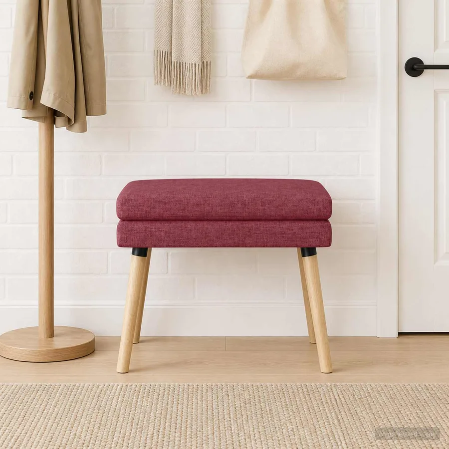 Banc à double couche Bordeaux 60 x 40 x 46 cm Tissu - 4