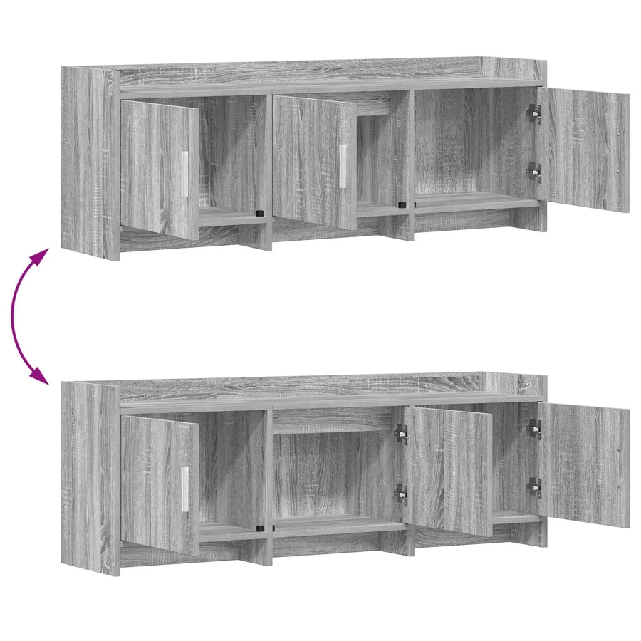 Meuble TV 130 x 33 x 47 cm Sonoma gris Bois d'ingénierie - 10