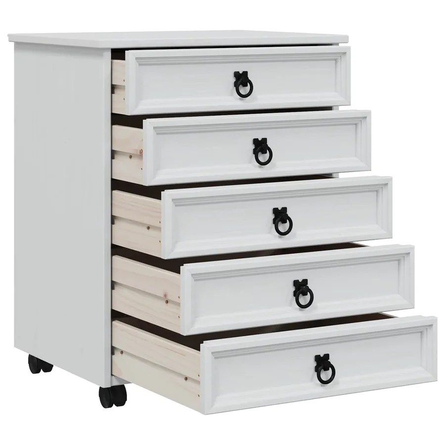 Cabinet Roulant avec Tiroirs CORONA Blanc - 3