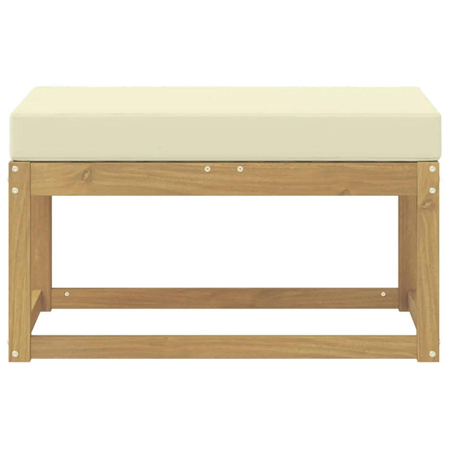 Banc de Jardin Blanc 80 x 43 x 45 cm Bois d'Acacia Massif - 3
