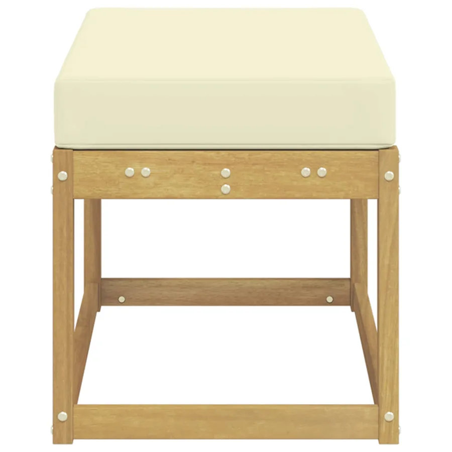 Banc de Jardin Blanc 80 x 43 x 45 cm Bois d'Acacia Massif - 4