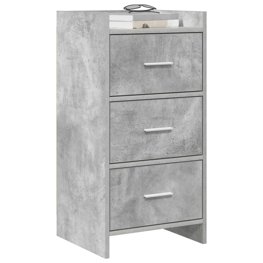 Buffet Gris béton 40 x 36 x 80 cm Bois d'ingénierie - 3