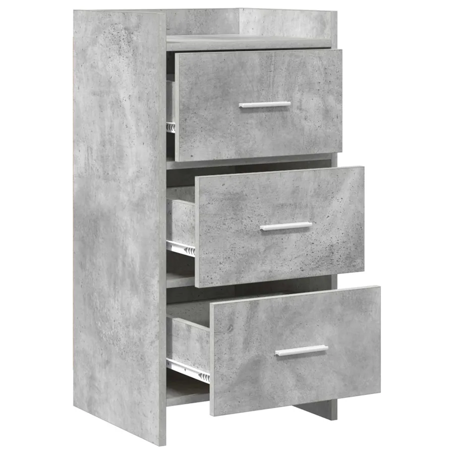 Buffet Gris béton 40 x 36 x 80 cm Bois d'ingénierie - 4