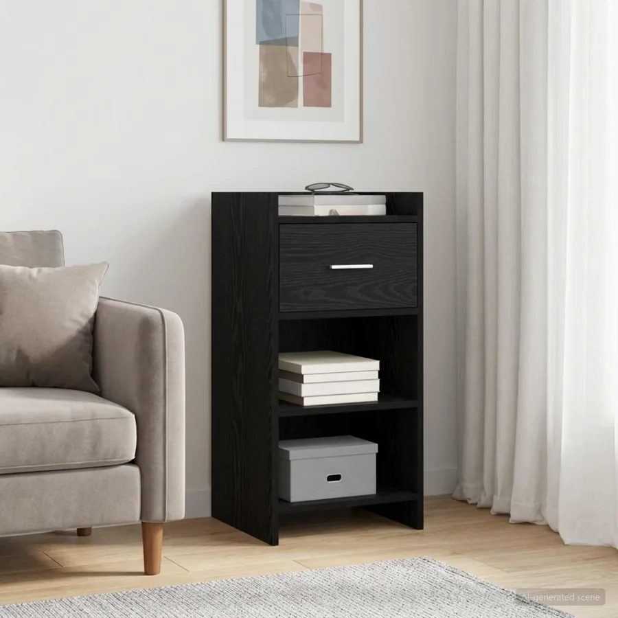 Buffet Chêne noir 40 x 36 x 80 cm Bois d'ingénierie