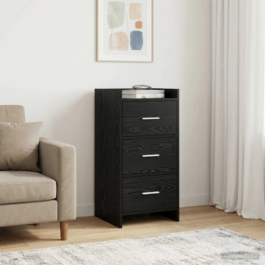 Buffet Chêne noir 40 x 36 x 80 cm Bois d'ingénierie