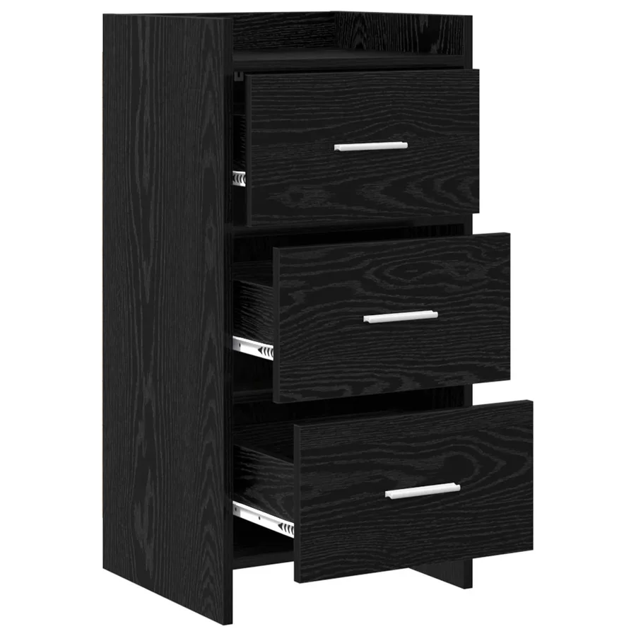 Buffet Chêne noir 40 x 36 x 80 cm Bois d'ingénierie - 4