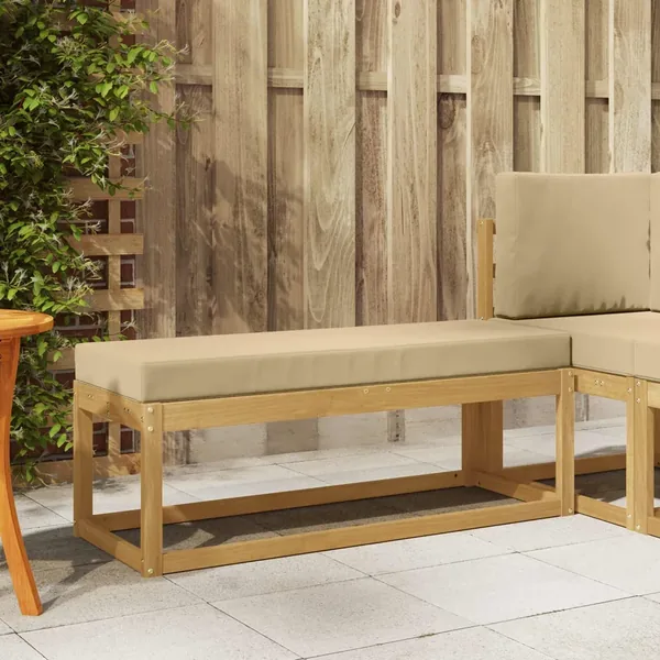 Banc de Jardin Blanc 115 x 43 x 45 cm Bois d'Acacia Massif