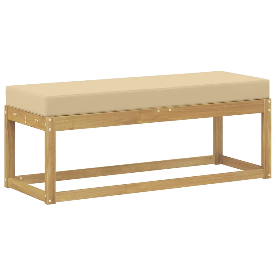 Banc de Jardin Blanc 115 x 43 x 45 cm Bois d'Acacia Massif - 2