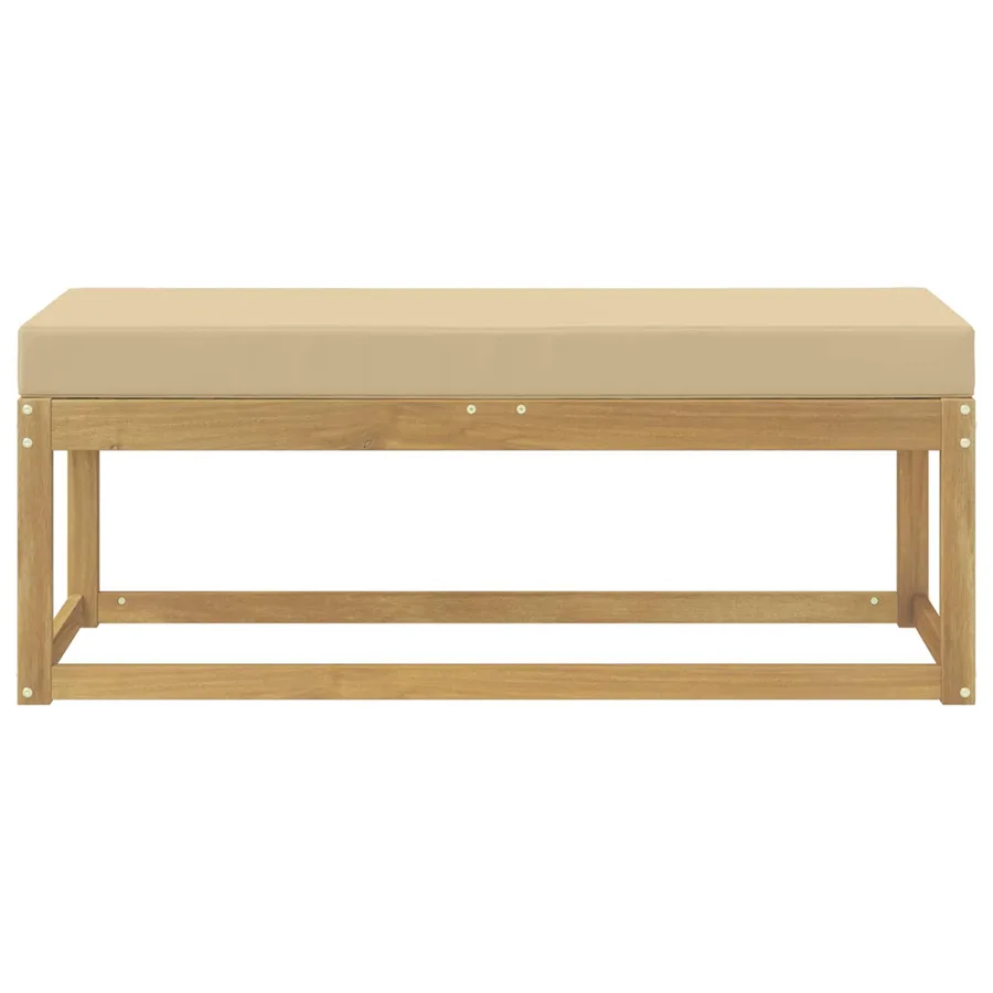 Banc de Jardin Blanc 115 x 43 x 45 cm Bois d'Acacia Massif - 3